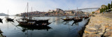Boats in a River, Dom Luis I Bridge, Duoro River, Porto, Portugal Photographic Print