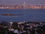 Buildings Lit Up at Dusk, Cerro De Montevideo, Montevideo, Uruguay Photographic Print
