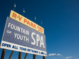 Low Angle View of a Signboard, Fountain of Youth Spa, Salton Sea, Bombay Beach, Imperial County Photographic Print