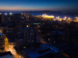 Buildings Lit Up at Dusk, Montevideo, Uruguay Photographic Print