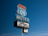 Low Angle View of a Motel Sign, Route 66, Seligman, Yavapai County, Arizona, USA Photographic Print