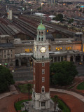 Aerial View of Clock Tower with a Railroad Station, Torre Monumental, Retiro Railway Station Photographic Print