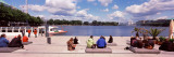 Tourists at the Lakeside, Binnenalster Lake, Hamburg, Germany Photographic Print
