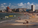 Tourists Enjoying on the Beach, Playa Piriapolis, Piriapolis, Maldonado, Uruguay Photographic Print