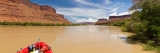 Inflatable Raft in a River, Colorado River, Grand County, Utah, USA Fotografie-Druck