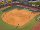 High Angle View of a Baseball Diamond, New York City, New York State, USA Photographic Print
