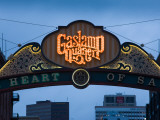 Low Angle View of a Signboard, 5Th Avenue, Gaslight Quarter, San Diego, California, USA Photographic Print