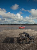 Bench on a Jetty, Colonia Del Sacramento, Uruguay Photographic Print