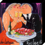 True Love Druck aufgezogen auf Holzplatte von El Van Leersum