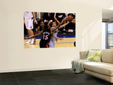 Miami Heat v Dallas Mavericks - Game Five, Dallas, TX -June 9: Jose Juan Barea, Udonis Haslem and M Wall Mural by Tom Pennington