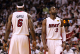 Dallas Mavericks v Miami Heat - Game Six, Miami, FL - June 12: Dwyane Wade and LeBron James Photographic Print by Mike Ehrmann