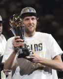 Dallas Mavericks - Dirk Nowitzki with the MVP Trophy Photo