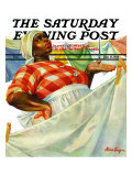 "Rain on Laundry Day," Saturday Evening Post Cover, June 15, 1940 Giclee Print by Mariam Troop