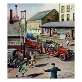 "Small Town Fire Company," May 14, 1949 Giclee Print by Stevan Dohanos