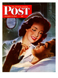 "Lighting His Cigarette," Saturday Evening Post Cover, October 23, 1943 Giclee Print by Jon Whitcomb