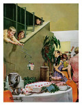 "Stealing Cake at Grownups Party," September 10, 1960 Giclee Print by Thornton Utz