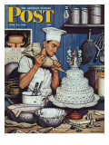 "Icing the Wedding Cake," Saturday Evening Post Cover, June 16, 1945 Giclee Print by Stevan Dohanos
