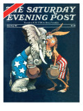 "Democrats vs. Republicans," Saturday Evening Post Cover, July/Aug 1980 Reproduction procédé giclée par BB Sams