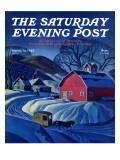 "Mail Wagon in Snowy Landscape," Saturday Evening Post Cover, March 14, 1942 Giclee Print by Dale Nichols
