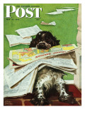 "Butch and the Sunday Paper," Saturday Evening Post Cover, May 31, 1947 Giclee Print by Albert Staehle