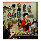 "Millinery Shop," March 10, 1945 Giclee Print by John Falter