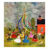 "Schoolyard Maypole Dance," May 4, 1946 Giclee Print by Doris Lee