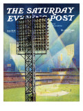 "Baseball Stadium at Night," Saturday Evening Post Cover, June 28, 1941 Giclee Print by Roy Hilton