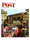 "Writing Postcards Home," Saturday Evening Post Cover, June 30, 1962 Giclee Print by Constantin Alajalov