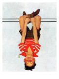 "Hanging Upside Down," April 20, 1940 Giclee Print by Douglas Crockwell
