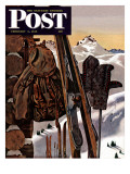 "Ski Equipment Still Life," Saturday Evening Post Cover, February 3, 1945 Giclee Print by John Atherton