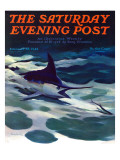 "Swordfish," Saturday Evening Post Cover, February 28, 1942 Giclee Print by William Goadby Lawrence
