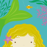 Peek-a-Boo Heroes: Mermaid Kunstdruck von Yuko Lau