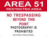 Area 51 Plaque en métal