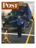 "Traffic Cop," Saturday Evening Post Cover, September 3, 1949 Giclee Print by George Hughes