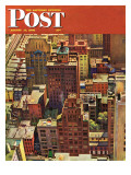 "Bird's-Eye View of New York City," Saturday Evening Post Cover, August 17, 1946 Giclee Print by John Falter