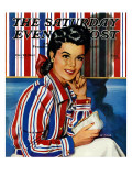 "Wallpaper Blouse," Saturday Evening Post Cover, October 25, 1941 Giclee Print by Al Moore