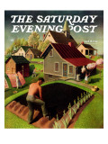 "Spring 1942," Saturday Evening Post Cover, April 18, 1942 Giclée-Druck von Grant Wood