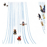 "Sledding Designs in the Snow," February 3, 1962 Reproduction procédé giclée par John Falter
