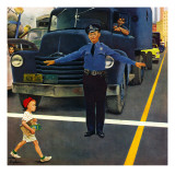 "Traffic Cop," September 3, 1949 Giclee Print by George Hughes