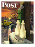 "Frozen Milk," Saturday Evening Post Cover, January 8, 1944 reproduction procédé giclée par Stevan Dohanos