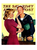 "Sailor Sniffing Perfume," Saturday Evening Post Cover, January 17, 1942 Reproduction procédé giclée par John Newton Howitt