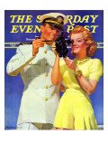 "Naval Officer & Redhead," Saturday Evening Post Cover, February 8, 1941 Giclee Print by McClelland Barclay