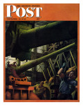 "Gun Factory," Saturday Evening Post Cover, November 18, 1944 Giclee Print by Robert Riggs