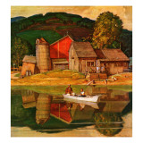 "Farm Pond Landscape," July 28, 1945 Giclee Print by Mead Schaeffer