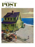 "Fathers Off Fishing," Saturday Evening Post Cover, June 18, 1960 Reproduction procédé giclée par Thornton Utz