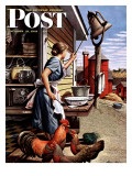 "Dinner Bell," Saturday Evening Post Cover, October 21, 1944 Giclee Print by Stevan Dohanos