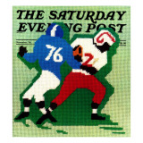 " Needlepoint," Saturday Evening Post Cover, November 1, 1974 Giclee Print by R. Heitman