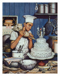 "Icing the Wedding Cake," June 16, 1945 Giclee Print by Stevan Dohanos