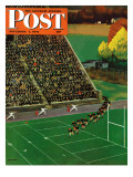 "Onto the Field," Saturday Evening Post Cover, November 1, 1947 Giclee Print by John Falter