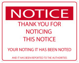 Notice the Notice Blechschild